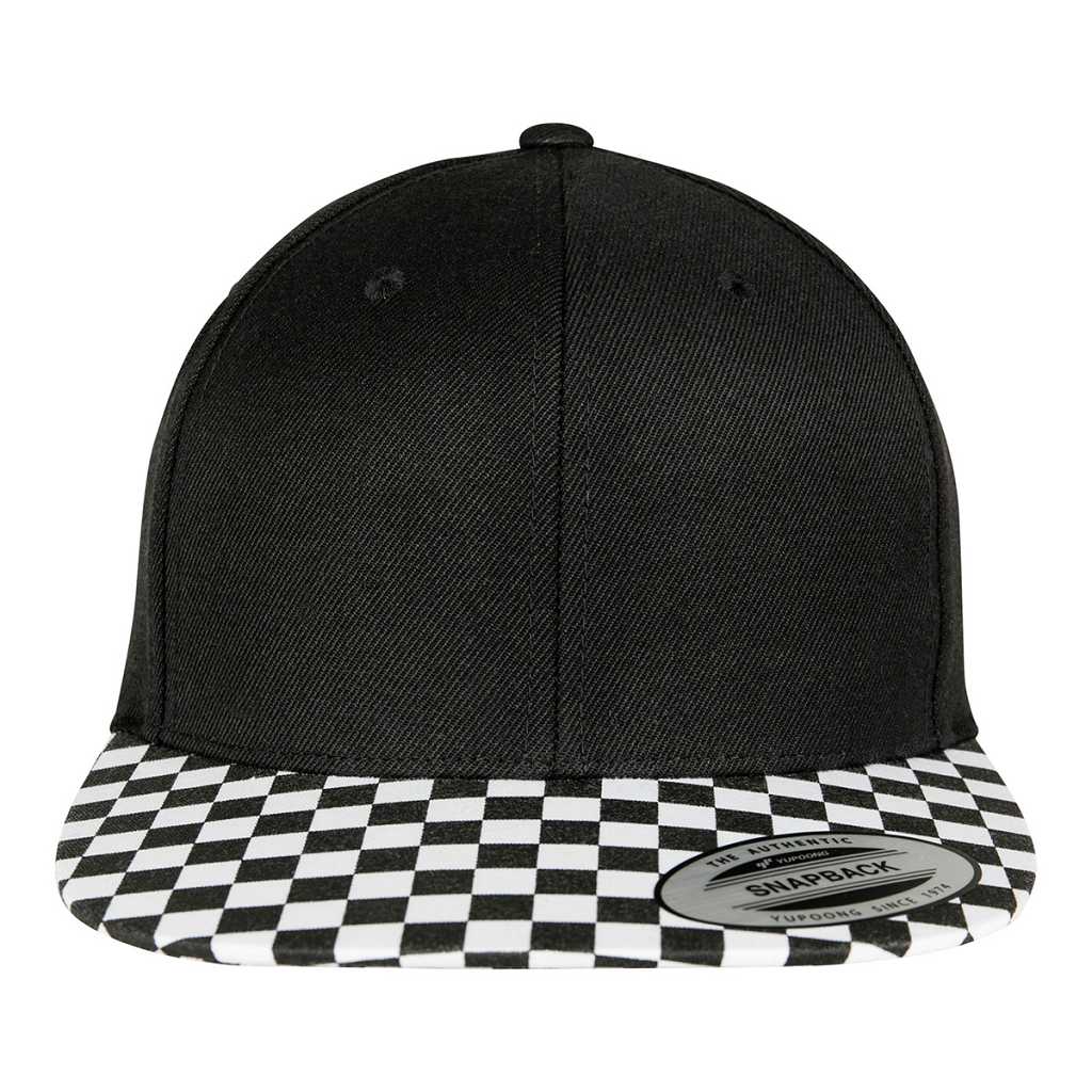Flexfit Checkerboard Snapback Black/White – front