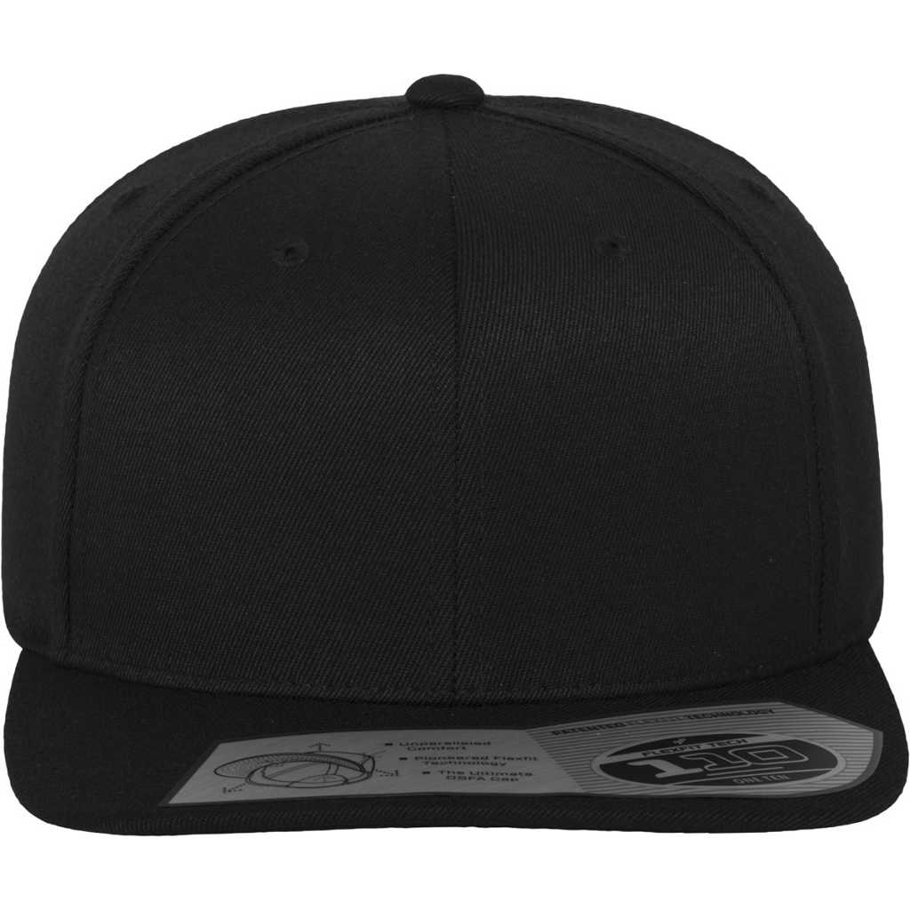 Flexfit 110 Fitted Snapback Black – front
