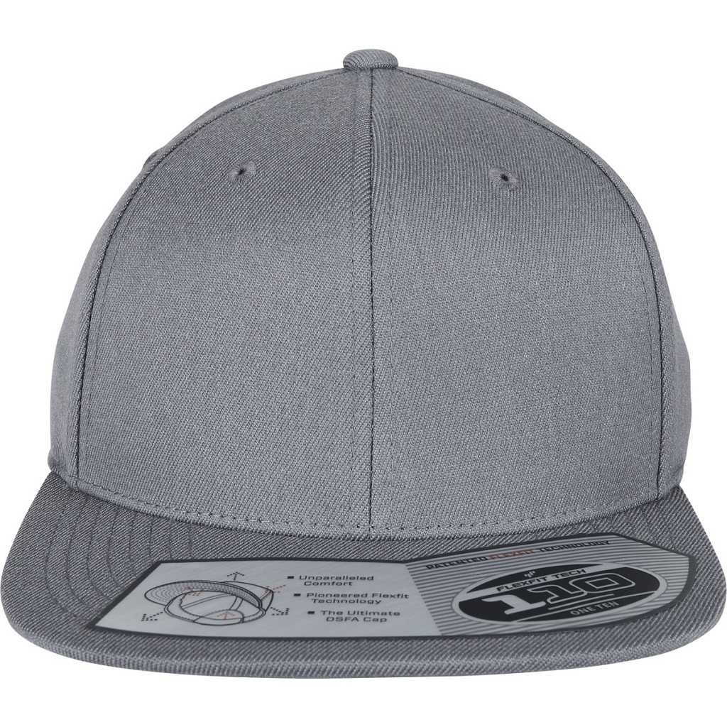 Flexfit 110 Fitted Snapback Grey – front