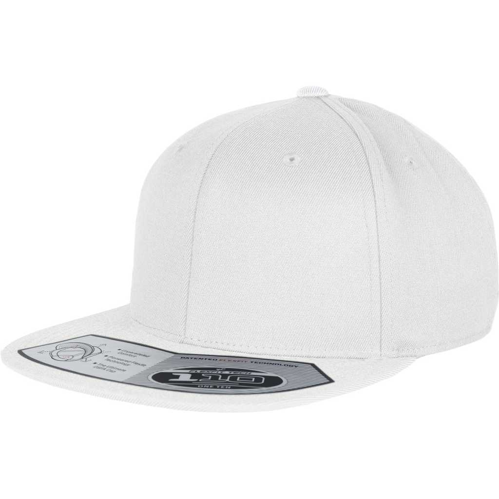 Flexfit 110 Fitted Snapback White – oblique