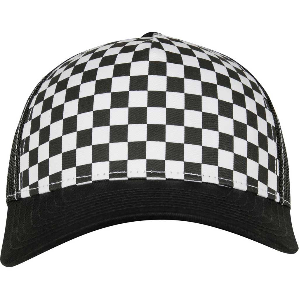 Flexfit Checkerboard Retro Trucker Black/White – front