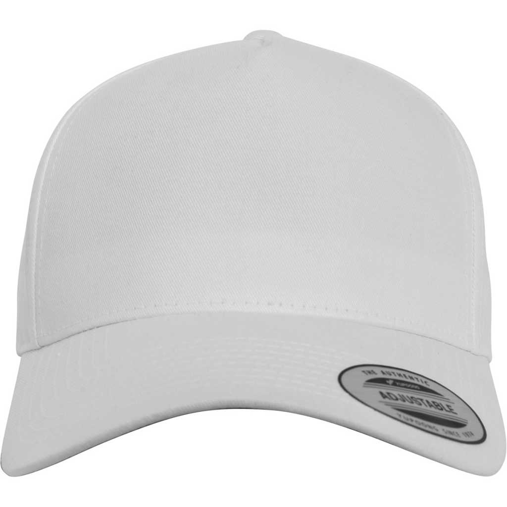 Flexfit 5-Panel Curved Classic Snapback White – front