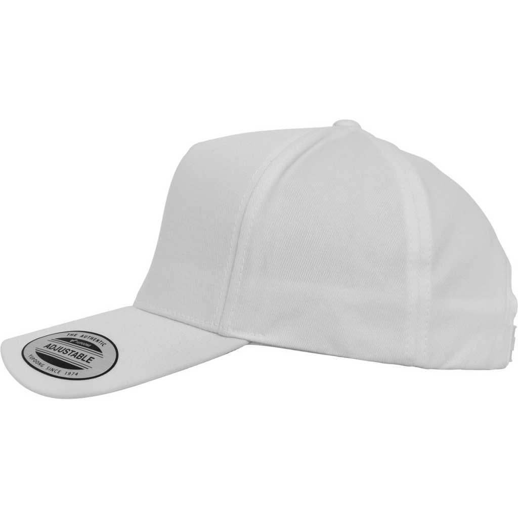 Flexfit 5-Panel Curved Classic Snapback White – side 1
