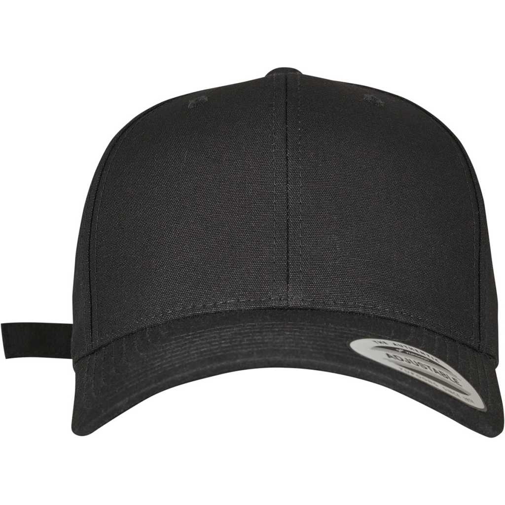 Flexfit 6-Panel Curved Metal Snap Cap Black – front
